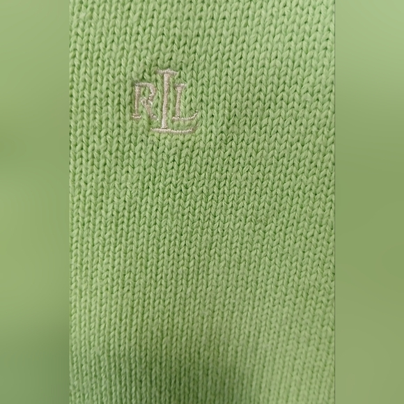 Lauren Ralph Lauren Vneck Lime Green Sweater Women 2X Old Money Cottagecore - Picture 3 of 4